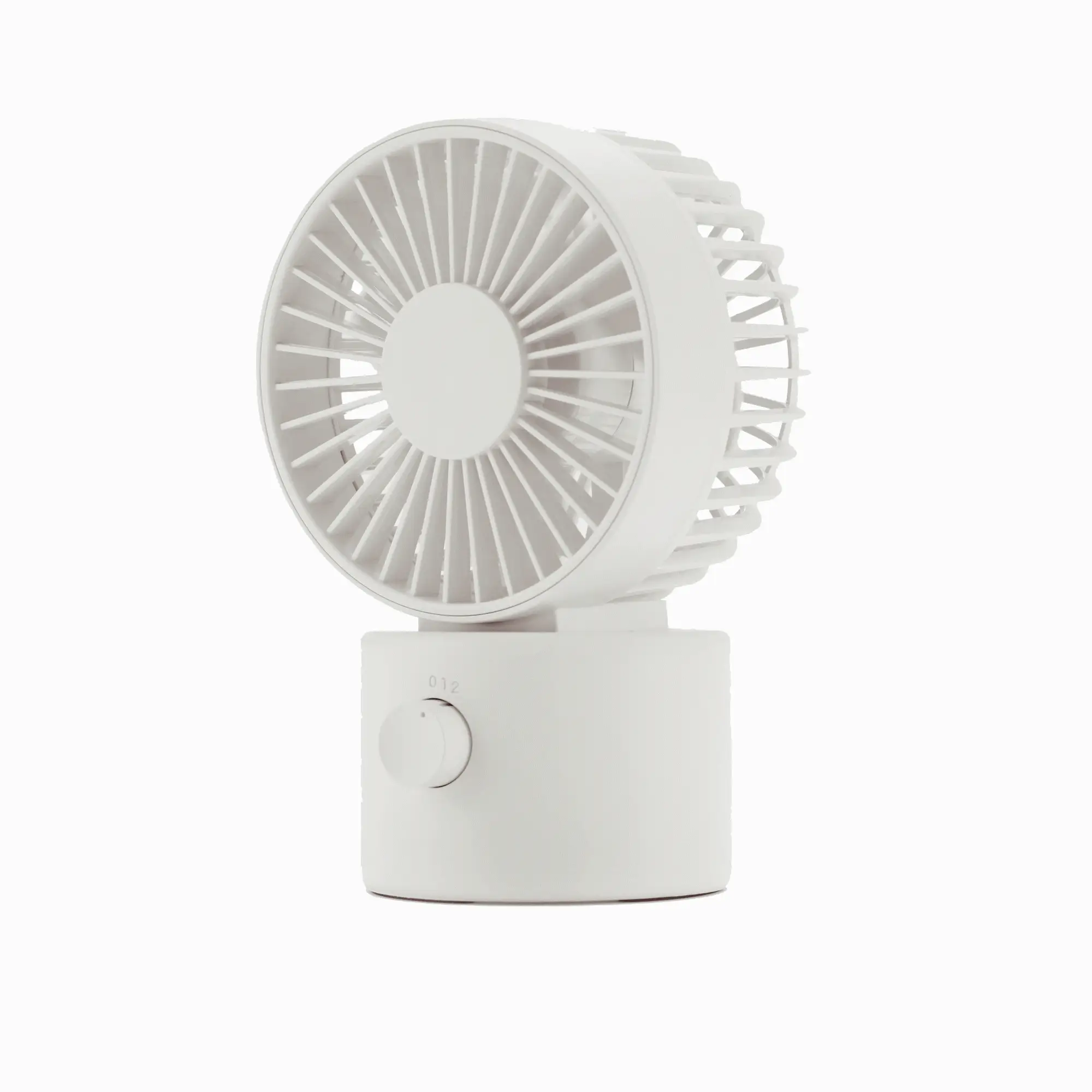 Cordless USB Desk Fan with Oscillation - White