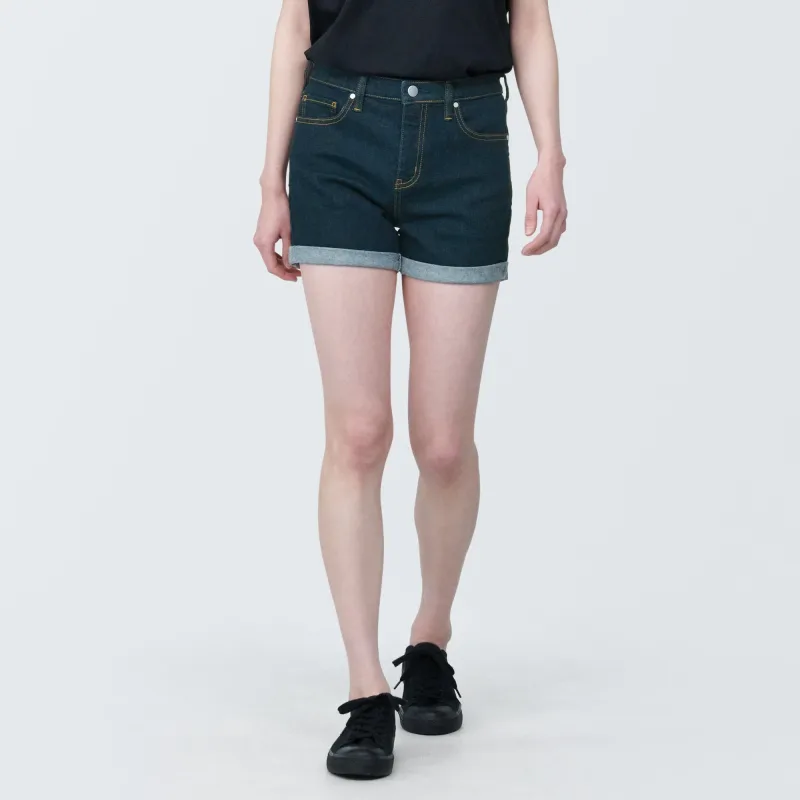 Women's Super Stretchy Denim Shorts Dark Navy