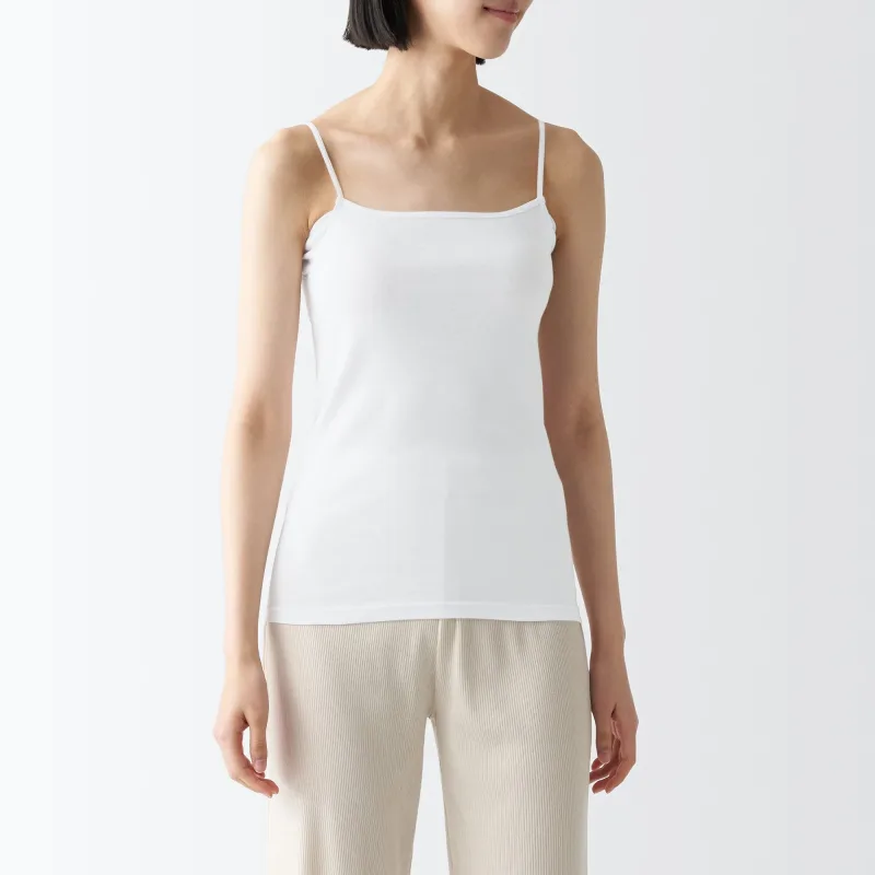 Camiseta de tirantes de algodón transpirable para mujer con almohadilla absorbente