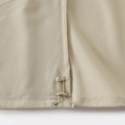MUJI Women's Airy Seersucker Shirt Jacket with Ventilation Holes