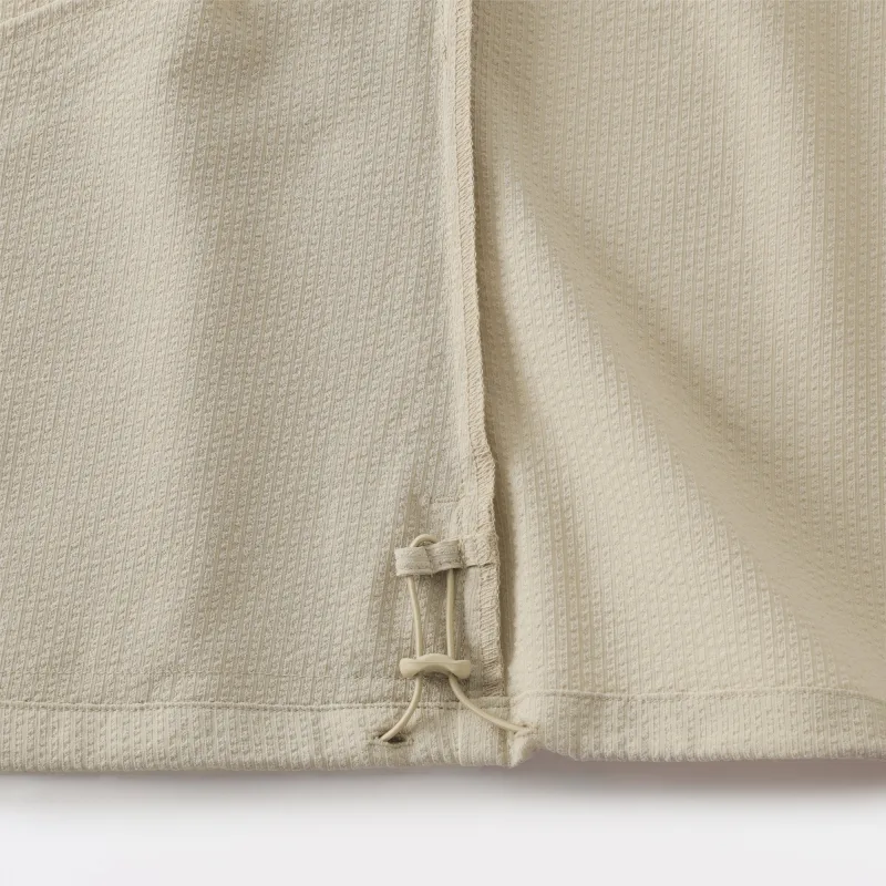 MUJI Women's Airy Seersucker Shirt Jacket with Ventilation Holes
