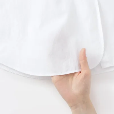 Women's Washed Broadcloth Stand Collar Long Shirt