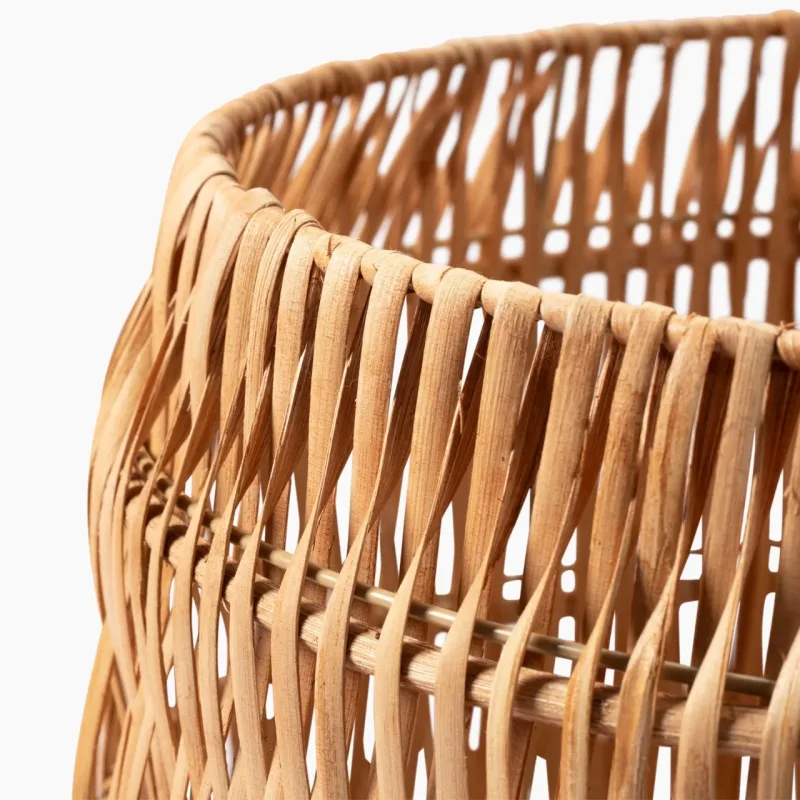 Rattan Wave Basket - Large (Dia. 18.1 x H15.4")