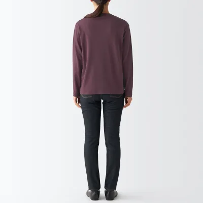 Kaos Lengan Panjang Crew Neck Interlock Wanita
