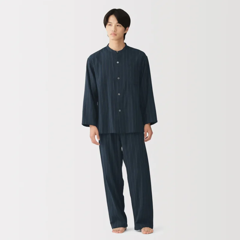 Seamless Double Gauze Stand Collar Pajamas