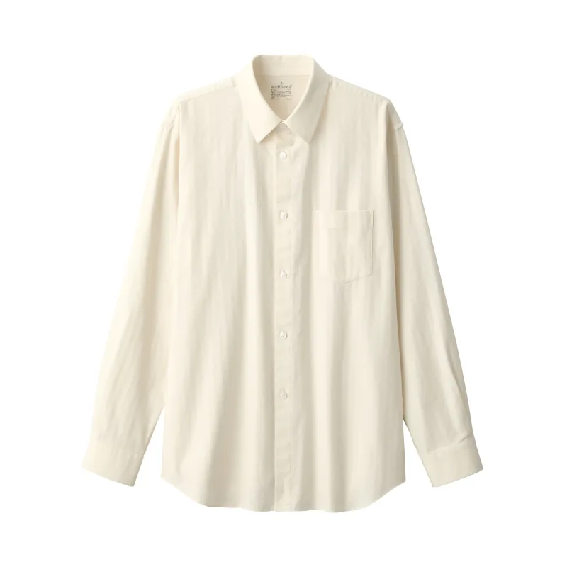 Labo Men's Brushed Cotton Twill Regular Collar Shirt