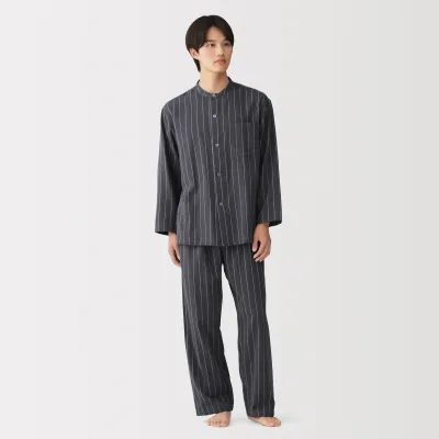 Seamless Double Gauze Stand Collar Pajamas