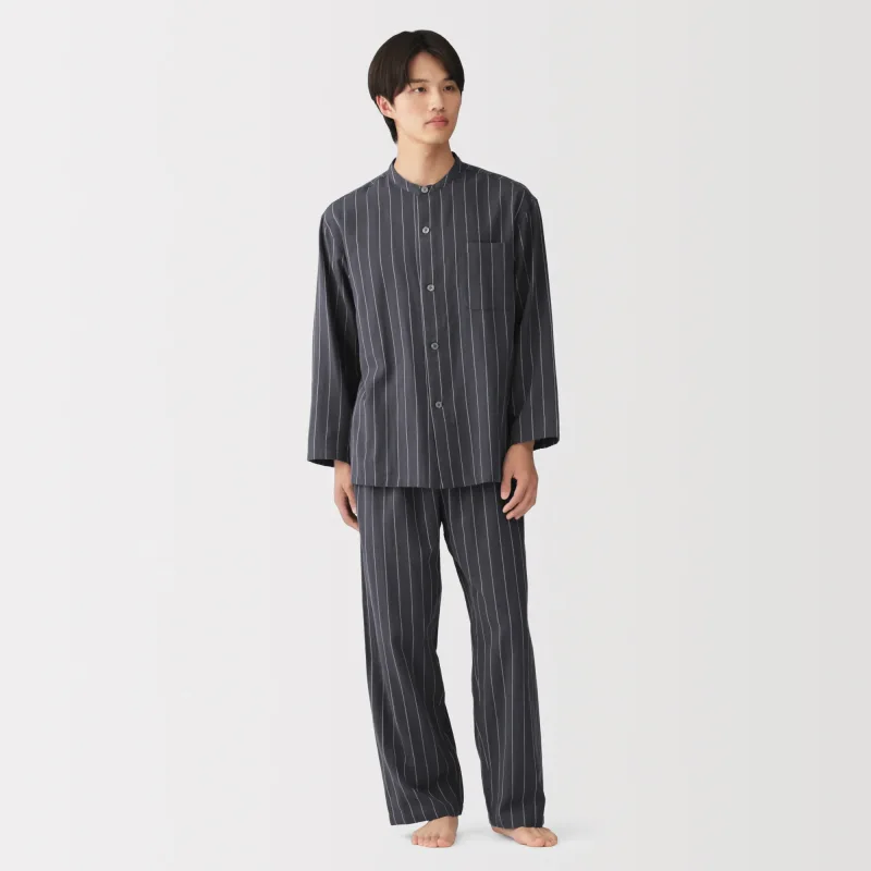 Seamless Double Gauze Stand Collar Pajamas