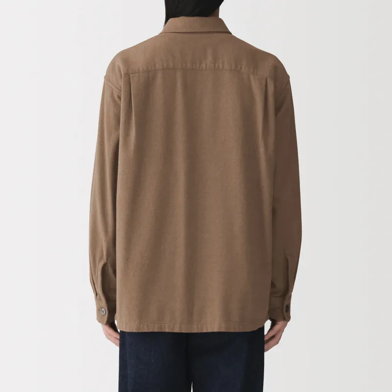 Casaco de flanela escovada para homem MUJI para sobreposição no outono e inverno