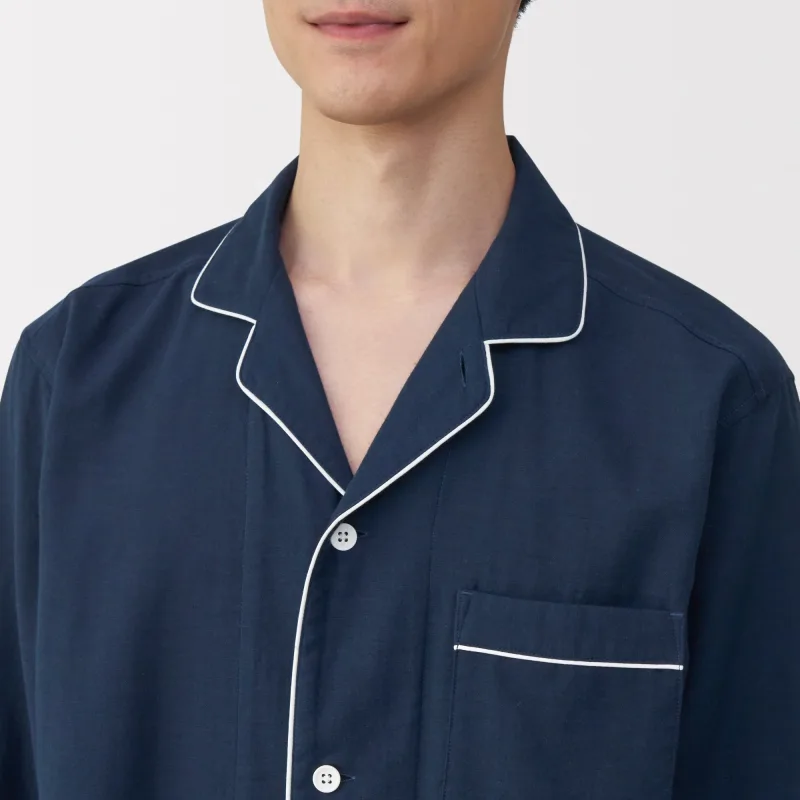 옆선 솔기 없는 이중 거즈 파자마