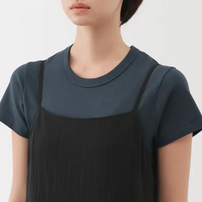 Vestido de alças em veil de high twist para mulher