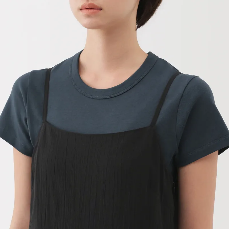Vestido de alças em veil de high twist para mulher