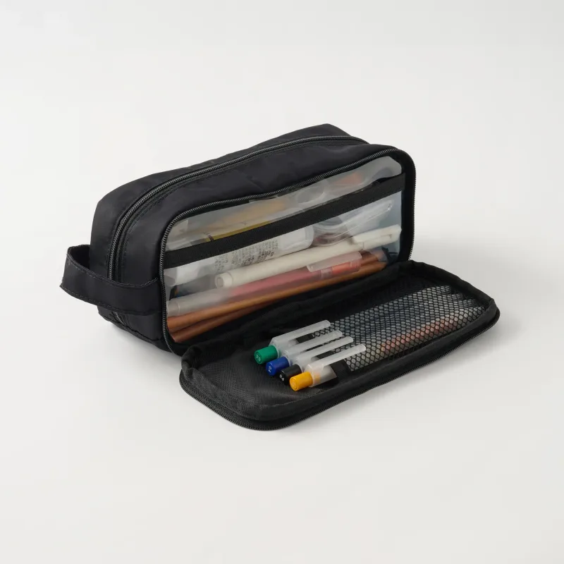 Nylon Pen Case with Window - Black
