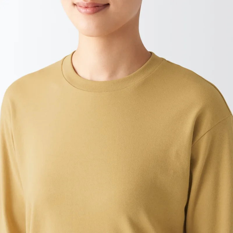 Kaos Lengan Panjang Crew Neck Interlock Wanita