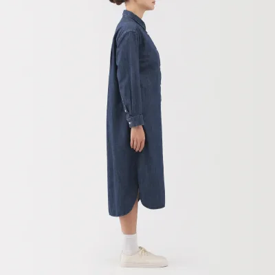 워시드 데님 셔츠 원피스