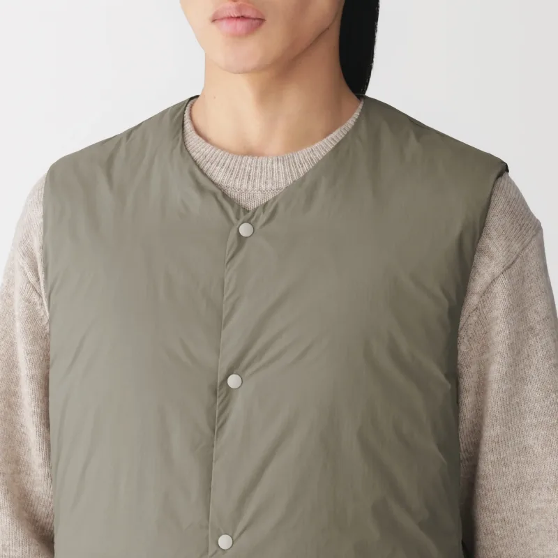 Gilet senza colletto in piuma leggera
