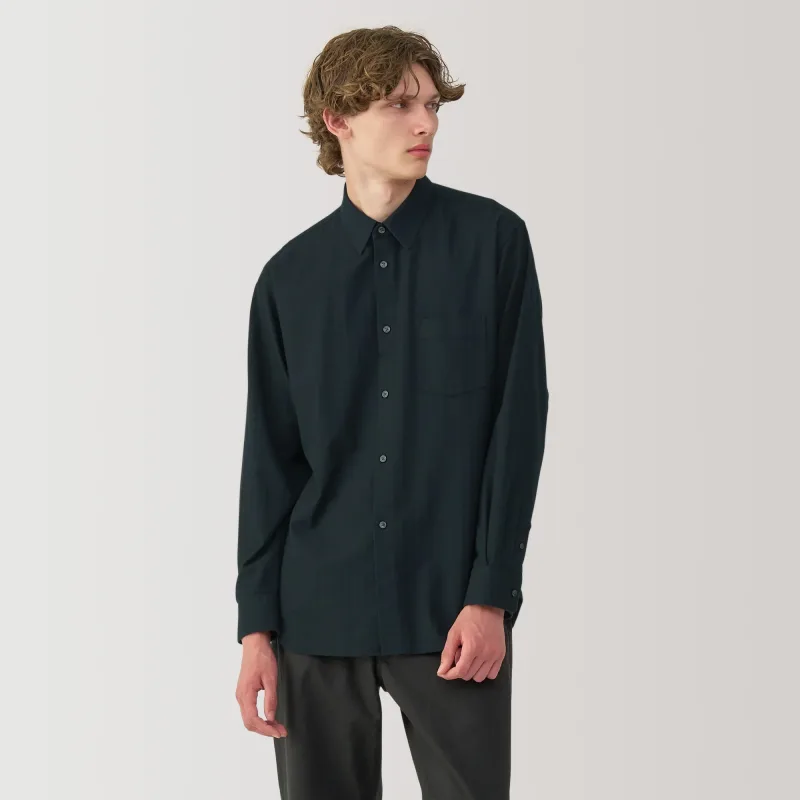 Labo Men's Brushed Cotton Twill Regular Collar Shirt