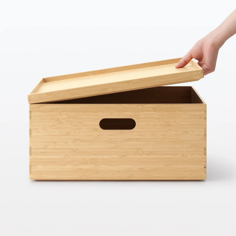Tapa para caja apilable de bambú (An14,6 x Pr10,2 x Al1")