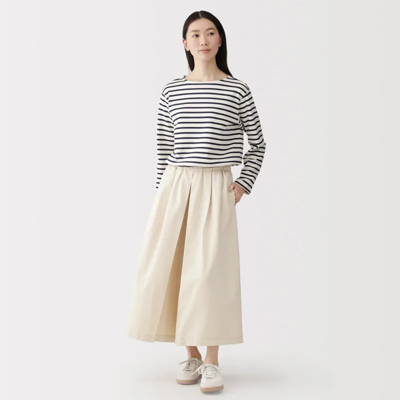 Pantalón falda de sarga con mezcla de kapok