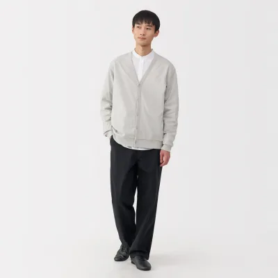 Cárdigan de malha de jersey com decote em V para homem