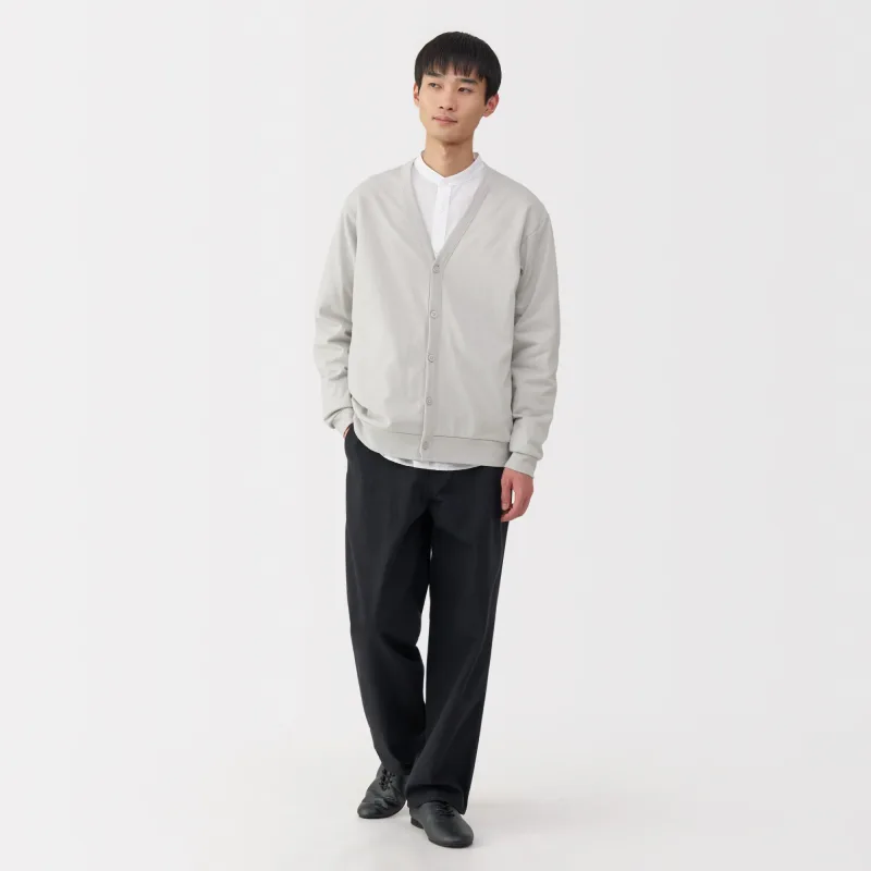 Cárdigan de malha de jersey com decote em V para homem