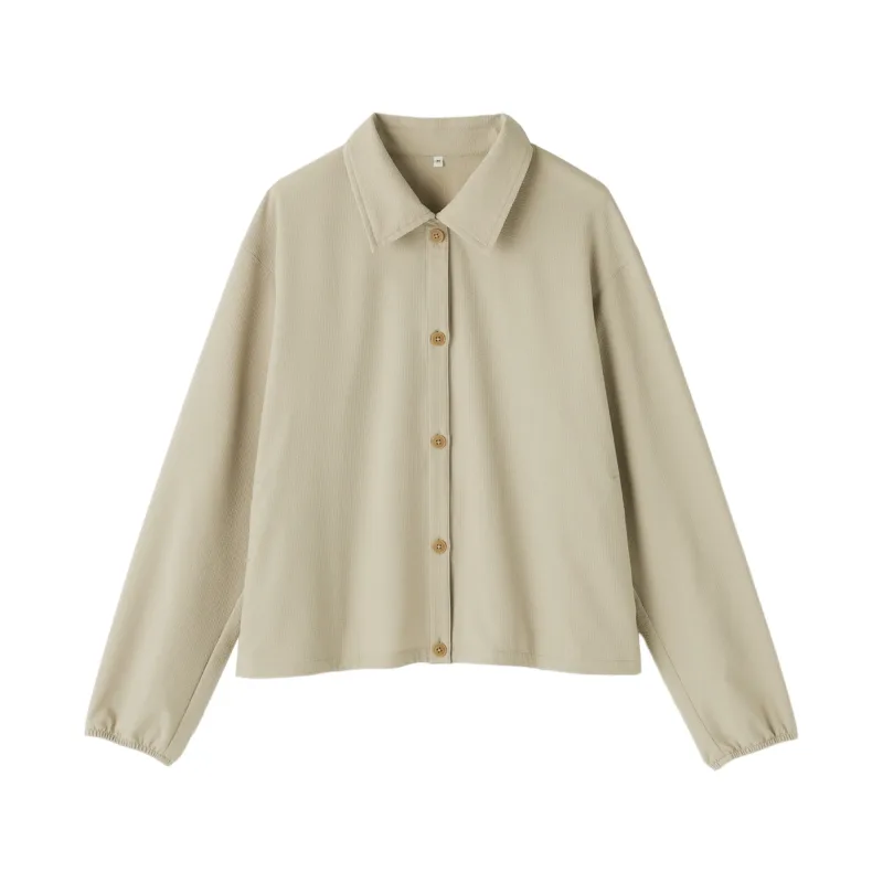 MUJI Airy Seersucker Shirt Jacket met ventilatiegaatjes voor dames