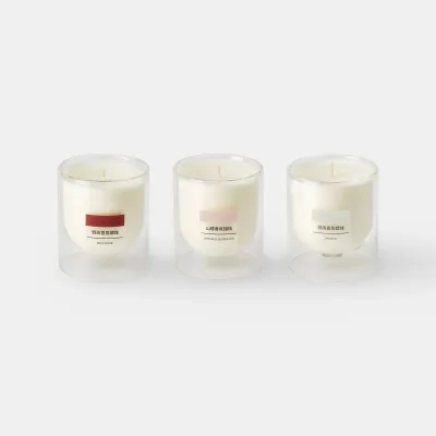 Scented Double Wall Glass Candle - Slight Rain