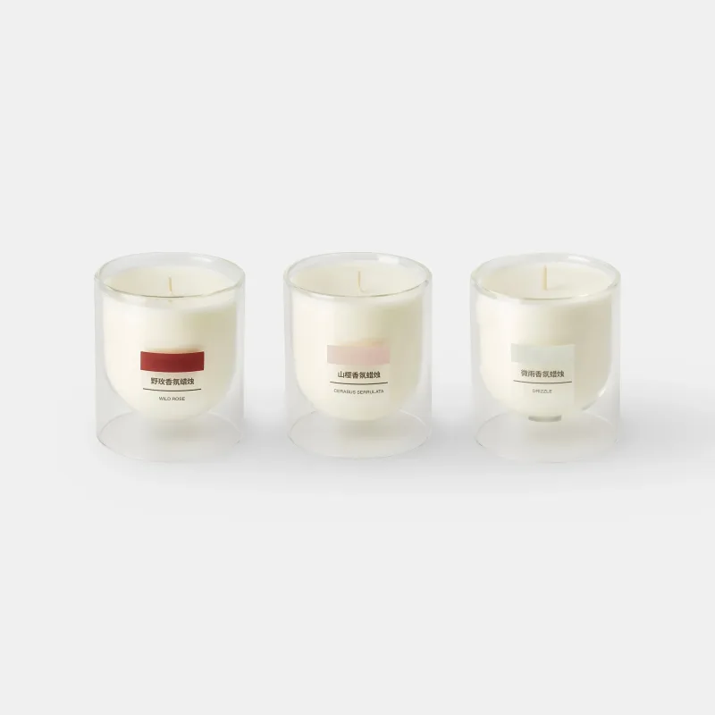 Scented Double Wall Glass Candle - Slight Rain