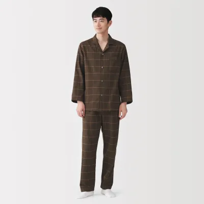 Sidesømløse flanellpyjamaser