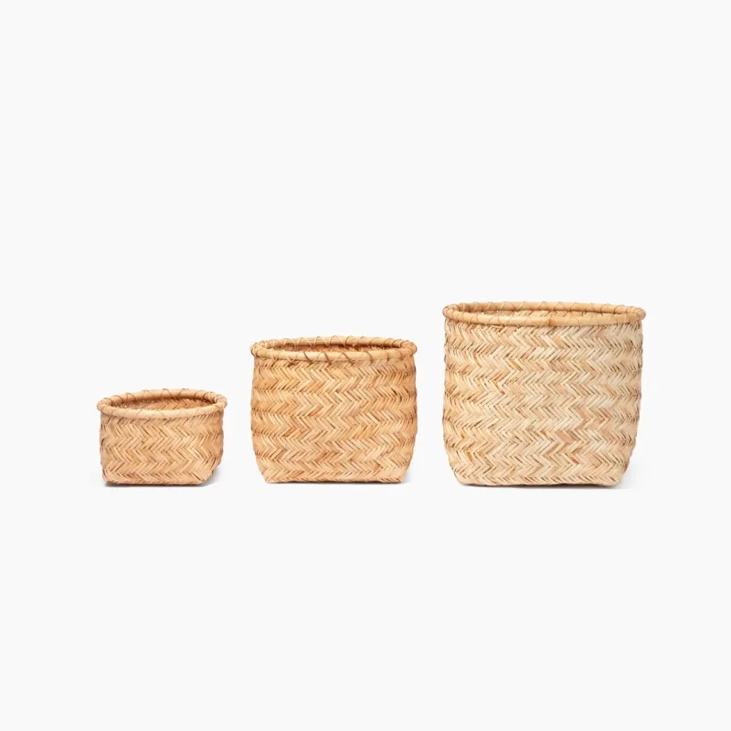 藤製圓形籃 - 小（直徑 10 x 高 6.1"）
