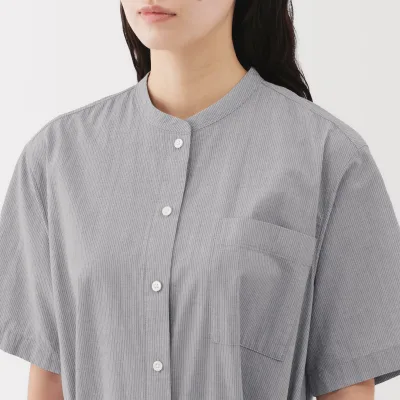 Vestido camisero de algodón orgánico para mujer con tacto fresco y cinturón