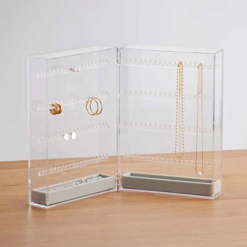 Acrylic Stand Case for Earrings & Necklace (Double Sided)