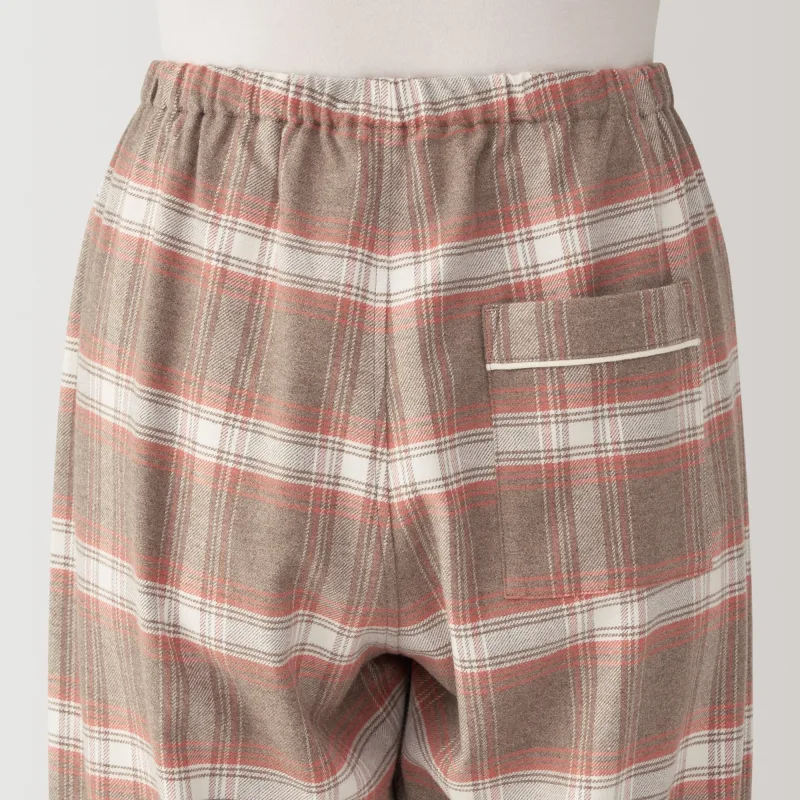 MUJI Women's Organic Cotton Flannel Pajamas with Side Seamless Design