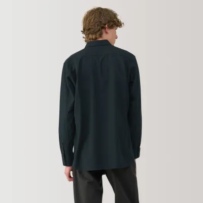 Labo Men's Brushed Cotton Twill Regular Collar Shirt