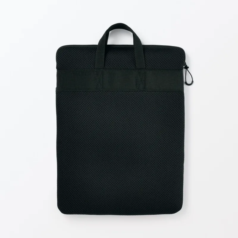 Vertikal polstret laptopveske i polyester – svart