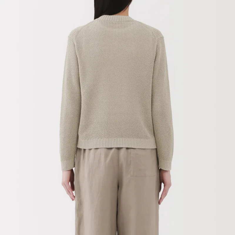 Women's Linen Blend Mesh V Neck Cardigan
