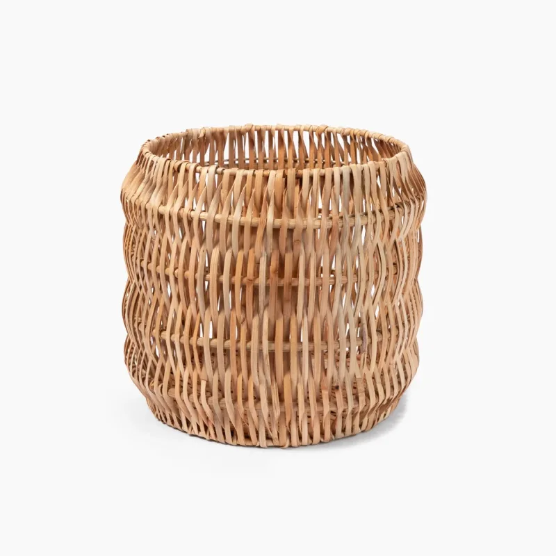 Rattan Wave Basket - Small (Dia. 14 x H12.2")