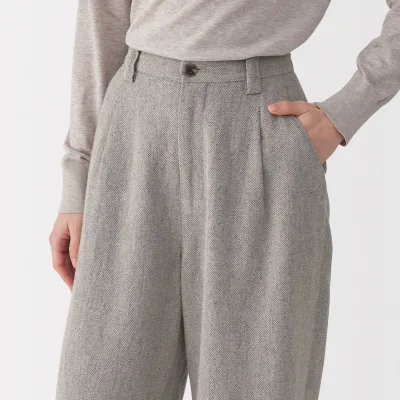 Labo Damen-Hose aus Leinen-Woll-Mix
