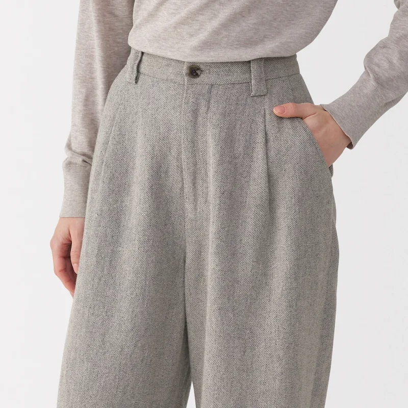 Labo Damen-Hose aus Leinen-Woll-Mix