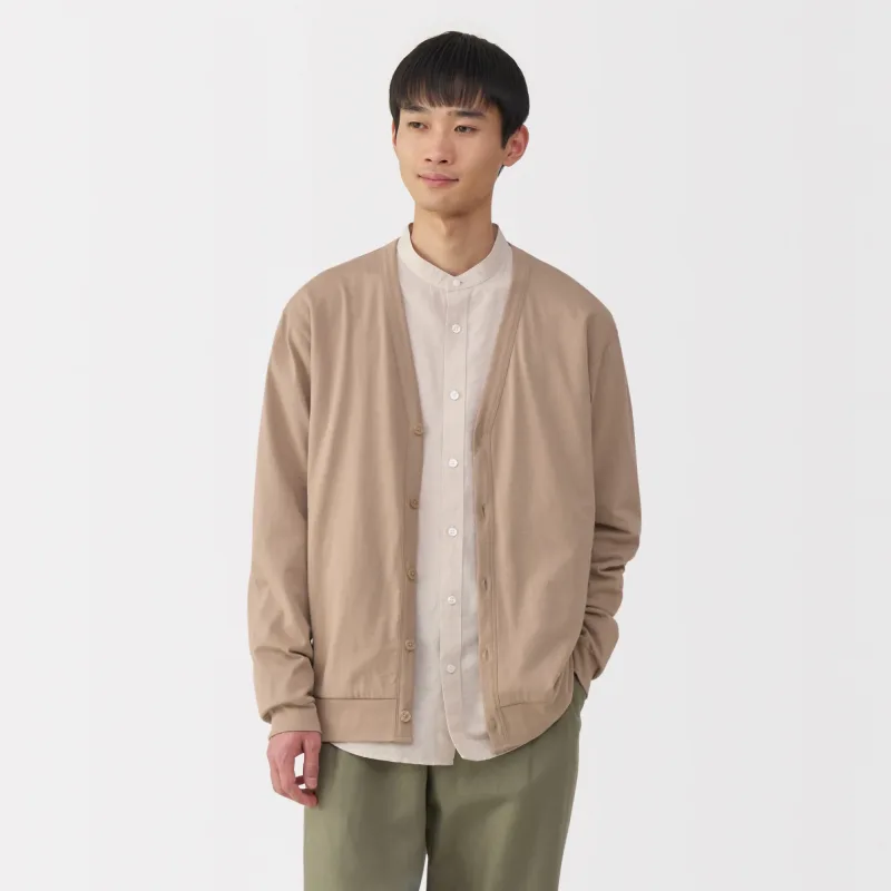 Cárdigan de malha de jersey com decote em V para homem