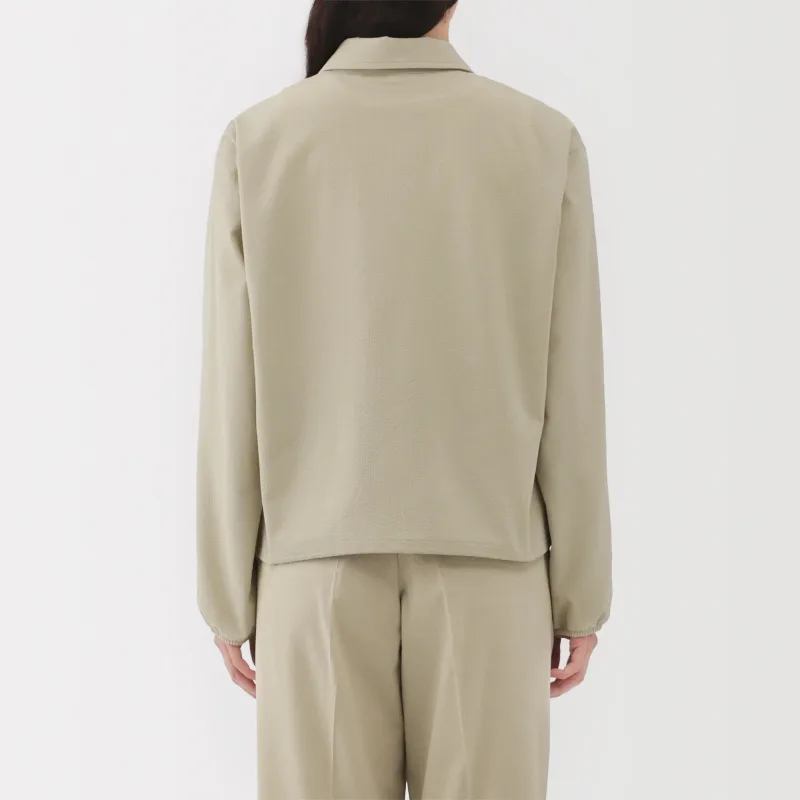 MUJI Women's Airy Seersucker Shirt Jacket with Ventilation Holes