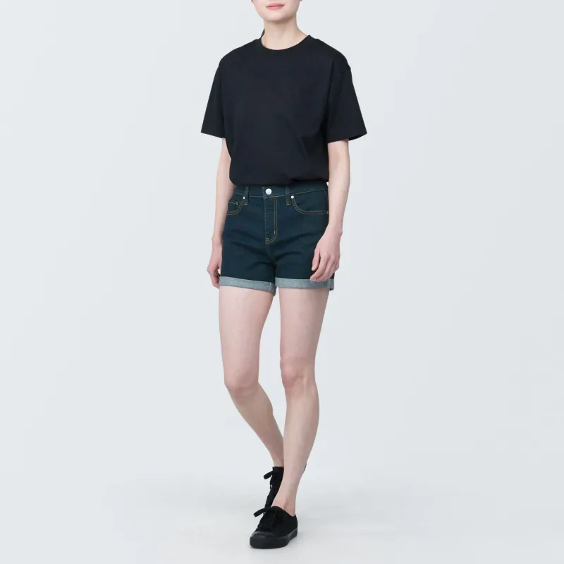 Women's Super Stretchy Denim Shorts Dark Navy