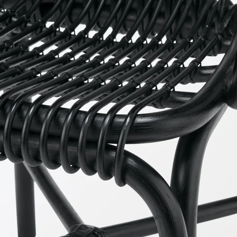 Rattan Armchair - Black