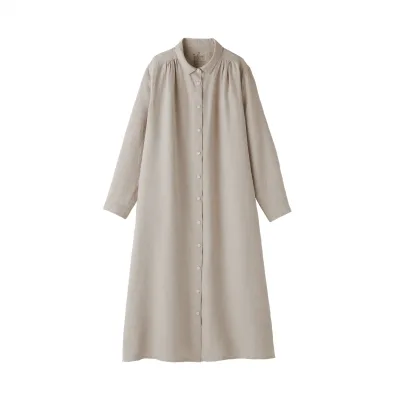 Vestido Camiseiro de Linha Lavada para Senhora