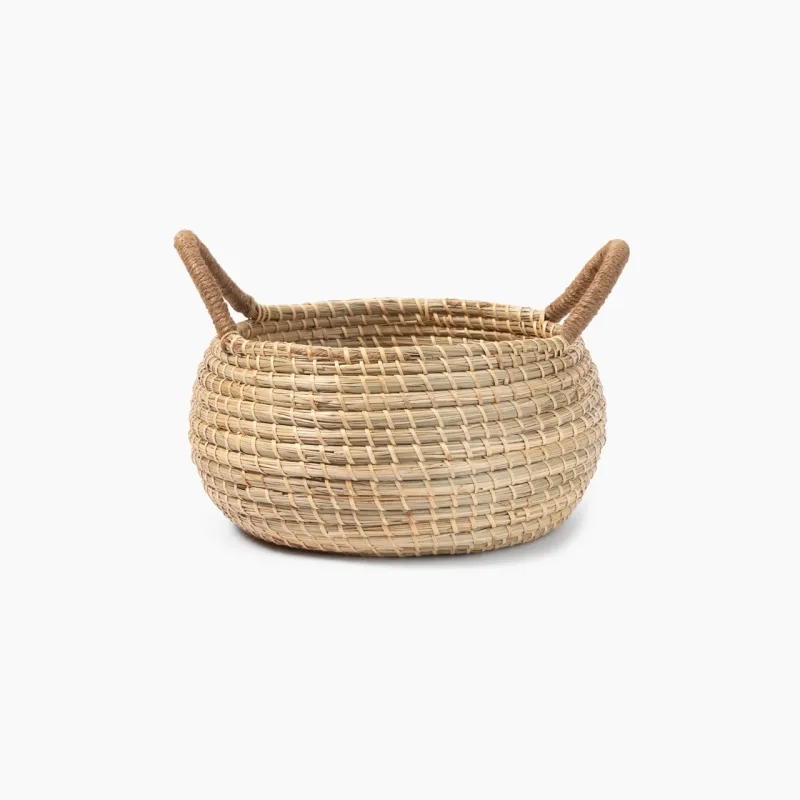 Seagrass Belly Basket with Handles - Small (Dia. 12.6 x H9.4")