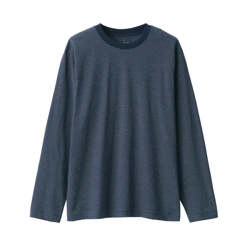 Camiseta de manga corta de punto con rayas para hombre