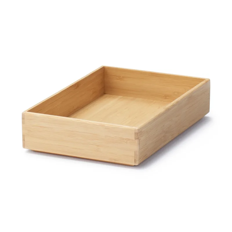 Caja organizadora apilable de bambú - Mediana (An6,7 x Pr10,2 x Al2,2")