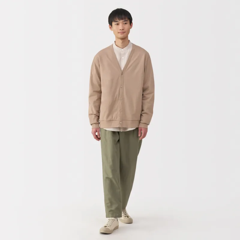 Cárdigan de malha de jersey com decote em V para homem
