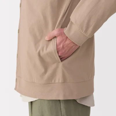 Cárdigan de malha de jersey com decote em V para homem