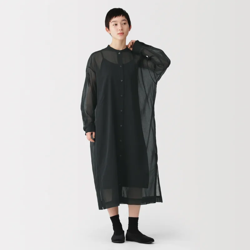 Vestido transparente de algodón de alta torsión